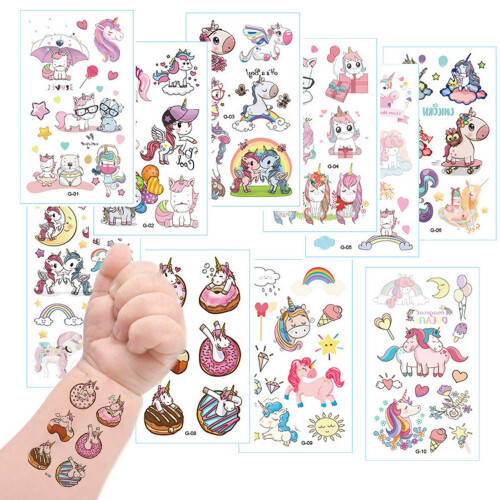 Waterproof 10 Sheets Cartoon Temporary Tattoos for Kids Party 1