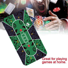 Portable Rubber Poker Mat Table Top for Card Games, Noise Reduction, 60x40 cm
