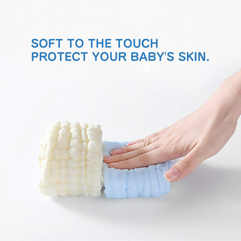 10PCS Baby Muslin Wipes, Reusable Cotton Towels, 30x30cm