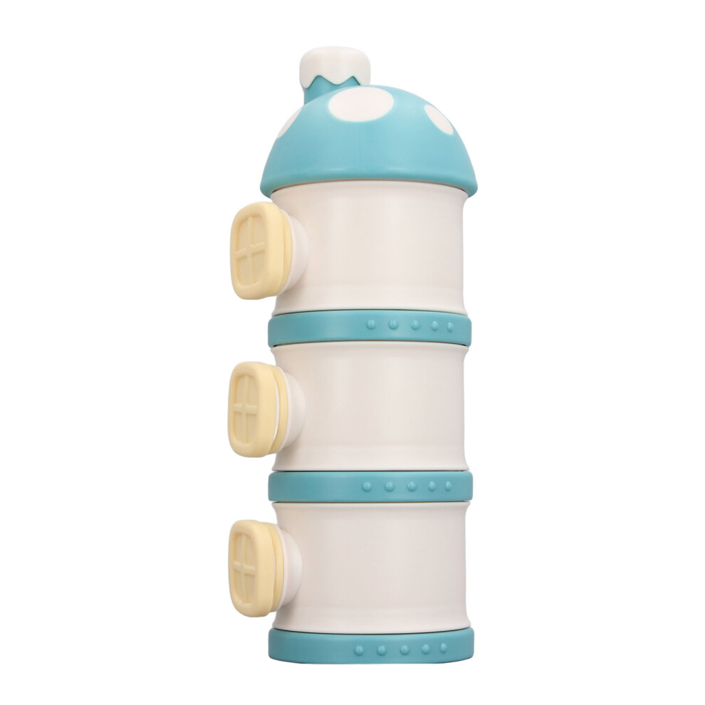 Multilayer Baby Formula Dispenser Pp 3.75X9.1in Stackable Portable Blue