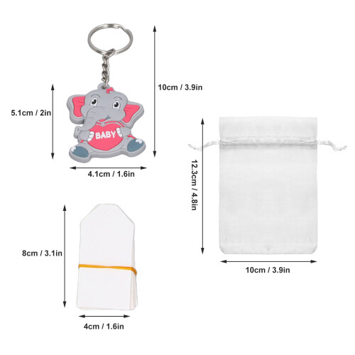 30er Pack Babyshower Elefantenschlüsselanhänger 10  5,1  4,1 cm 1