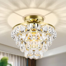 [Fast Arrival] Modern Crystal Ceiling Light - Semi-Recessed, Rustic Chandelier Pi