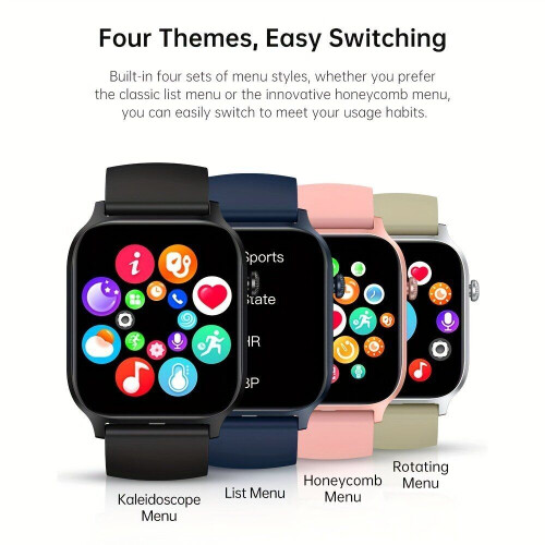 ERUN Smart Watch - HD Display, Wireless Call, Pedometer, Customizable Watch Face. , Drink