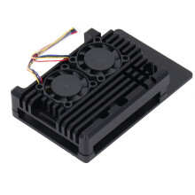 Custodia in alluminio con dissipatore e due ventole per RasPi 5B, 5V