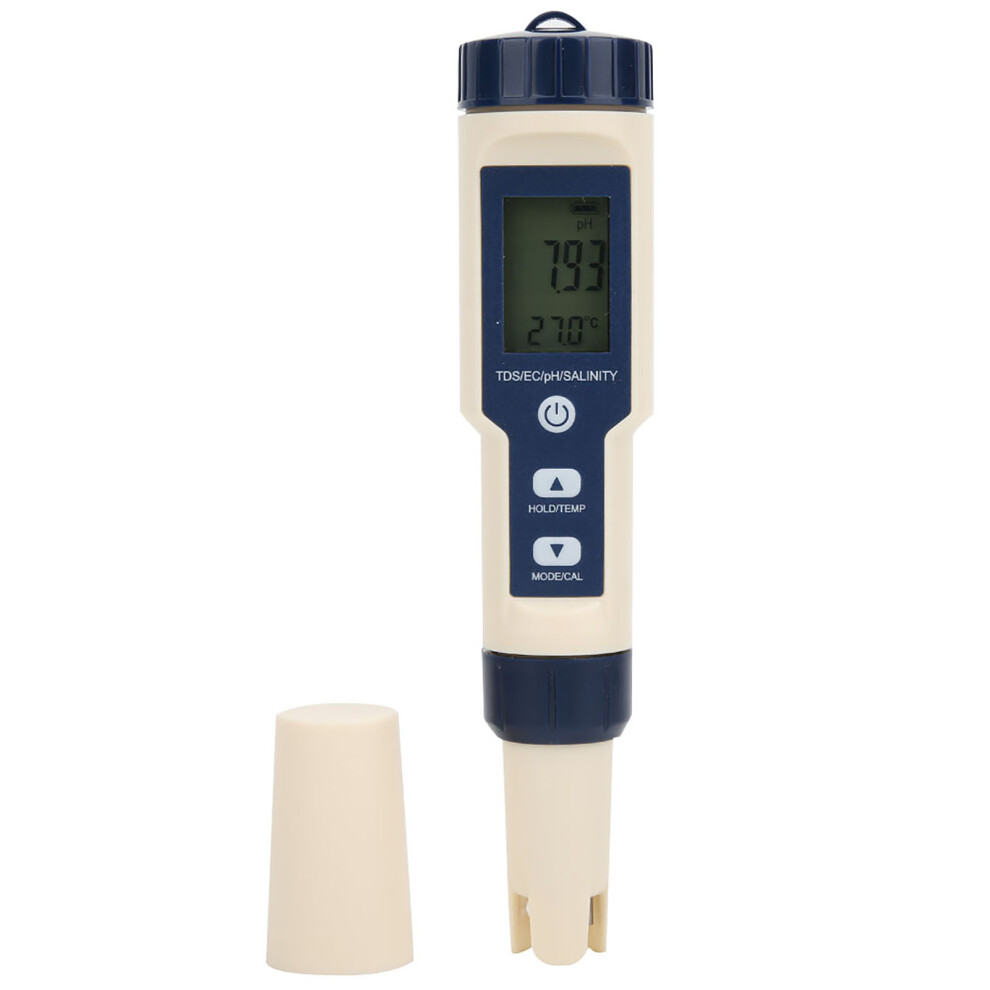 Ez-9909 5 In 1 Water Quality Tester Meter Ph Salinity Tds Ec With Backlight 4931334844007