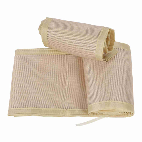 Beige Gitterbett-Liner-Bumper - Mesh, 150  27  0,25 cm