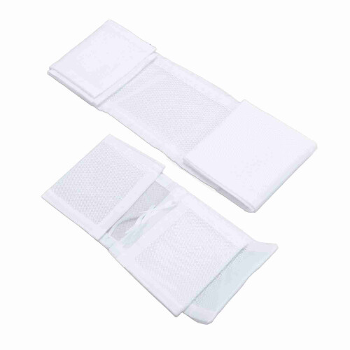Full Size Baby Crib Mesh Bumper Breathable & Safe Adjustable Height White