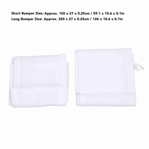 Full Size Baby Crib Mesh Bumper Breathable & Safe Adjustable Height White 1