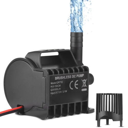 QR70E/QR75E Nero 66.9*53.3*31.8mm 500L/H 12V 2