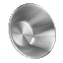 304 Edelstahl Salatschüssel Doppelwandige Metallrunde Schüssel Stylische Salatschüsseln für Snacks Reis Nudeln Eiscreme Silber 15cm / 5.9