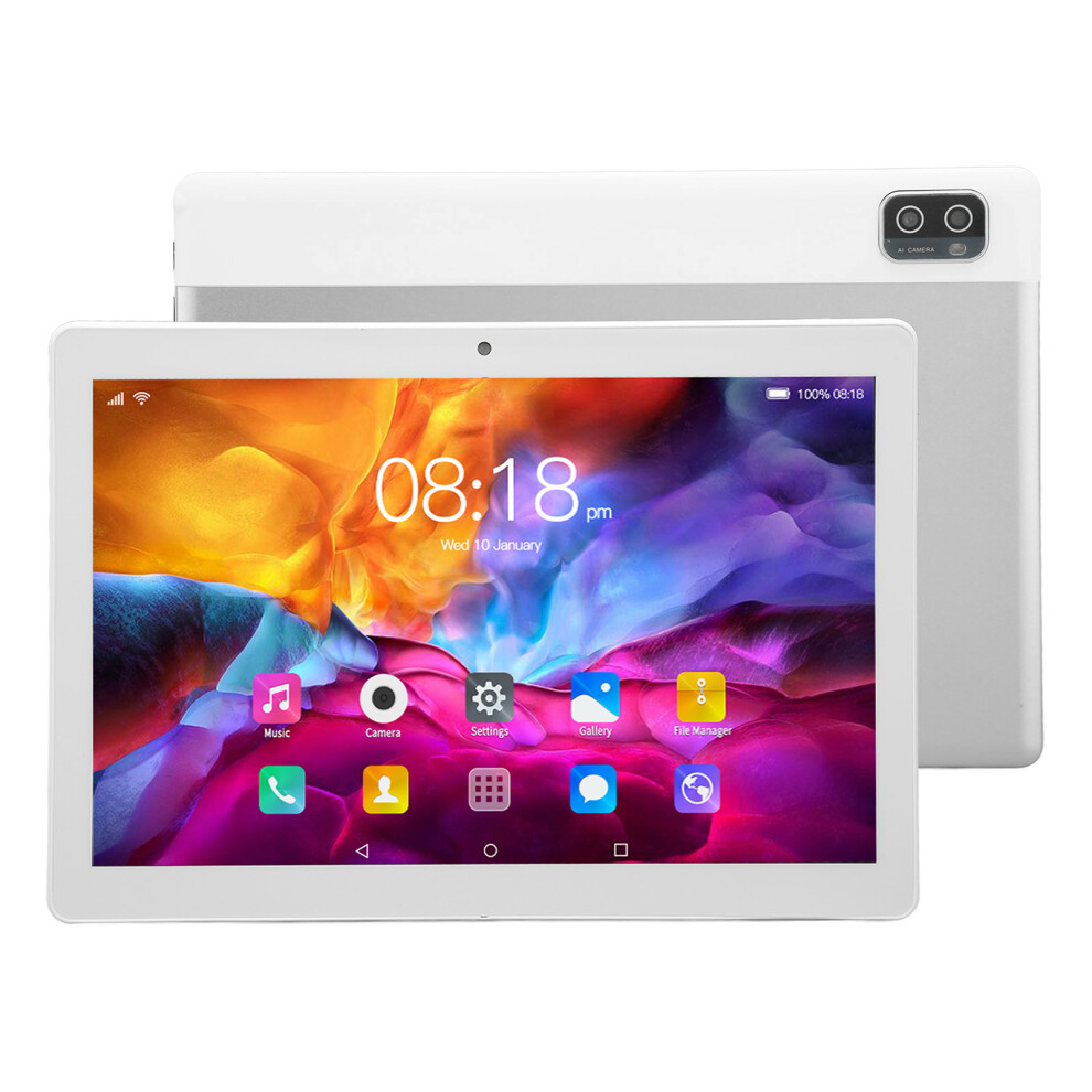 10.1In 5G Tablet With 6Gb Ram,128Gb Storage,Android 12 Silver 9351334851075