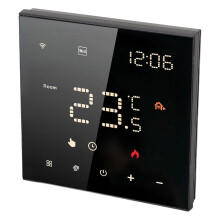 Black ME82 LED 7 Intelligenter Thermostat mit Touchscreen, APP-Steuerung, Haus-Thermostat, 100‑250VAC, 16A Elektrische Fußbodenheizung