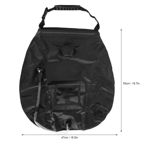 Borsa doccia solare nera da 20L 47x50cm con manico 1