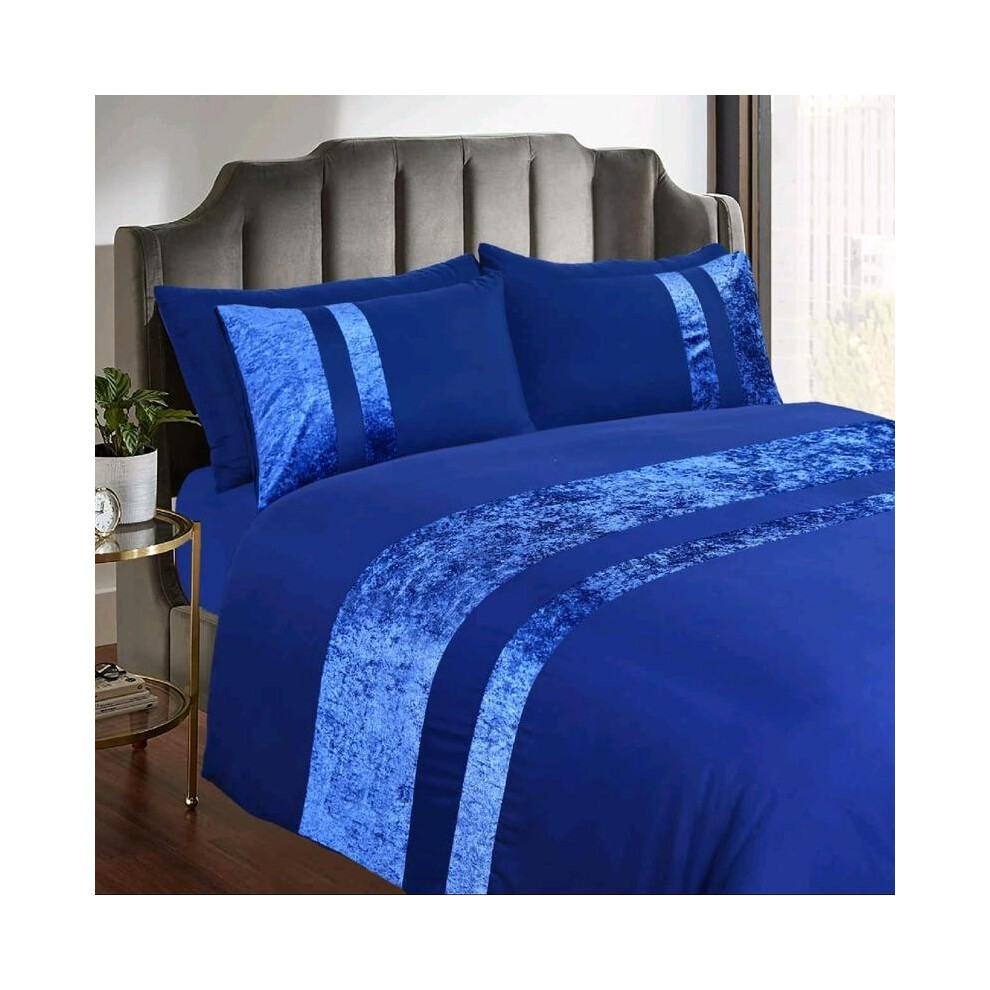 (Navy Blue, Super King) Luxury Velvet Duvet Cover with Pillow Case Bedding Set - Elegant Comfort for Your Bedroom sets comfy  bed duvetcoverset hotel-image-OPC-PJD8X5C-NEW