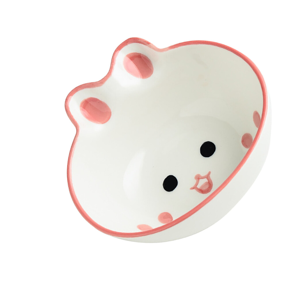 Kids Ceramic Cartoon Animal Shape Rice Bowl, Reusable Dinnerware, 300G Cream