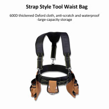 Ceinture Ă outils 1200D avec bretelles 3 poches 110 cm noir