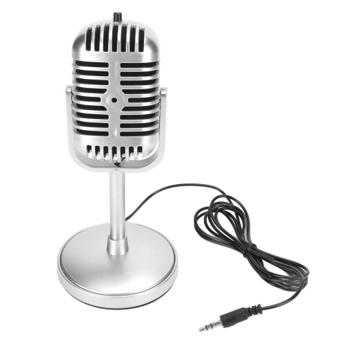 Retro Style Adjustable Wired Condenser Mic for Karaoke & Stage Fun 1