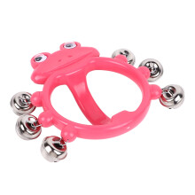 Hand Jingle Bell Rattle Jingle Bell Shaker Percussion Instrument Musik Rhythmus Spielzeug für Spielen W209 Rosenrot