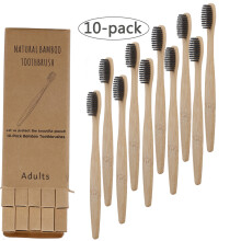 Soft Bristle Bamboo Toothbrushes 10PCS Set - Gentle on Gums Perfect for Adults
