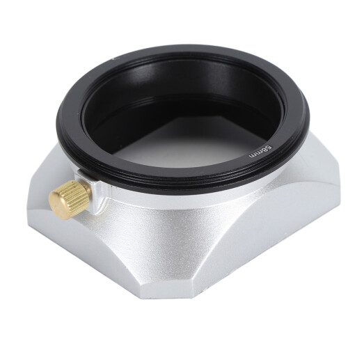 Parasolar retro cuadrado 58mm plateado 49mm frontal 1