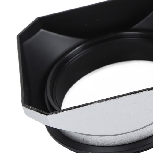 Parasolar retro cuadrado 58mm plateado 49mm frontal 2