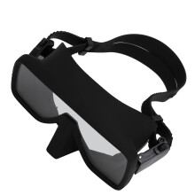 Lunettes de plongée noires, taille moyenne, en silicone, verre et ABS