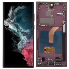 Crimson Red Galaxy S22 Ultra 6.8" LCD Screen + Frame Replacement