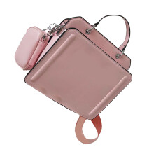 Rose sac messager en PU uni à grande capacité 24x19x12 cm