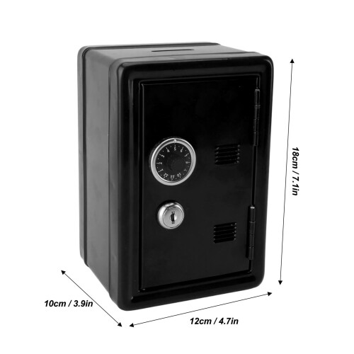 Tirelire verticale 12  10  18 cm noir 650 g serrure 1