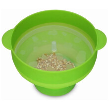 Collapsible Green Silicone Microwave Popcorn Maker Bowl, 240x200x145mm