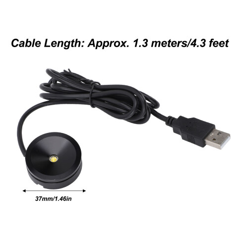 2 pezzi Faretto LED mini Argento USB 5V 37 mm 1