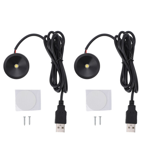2 pezzi Faretto LED mini Argento USB 5V 37 mm 2