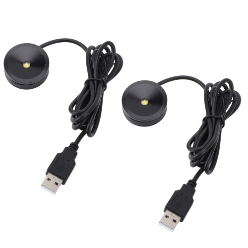2 pezzi Faretto LED mini Argento USB 5V 37 mm