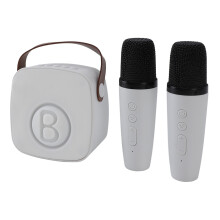 Mini-Karaoke-Lautsprecher 1200 mAh BT Weiß 2 Mikrofone