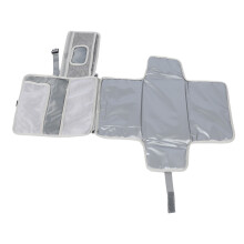 Portable Gray Waterproof Baby Changing Mat with Wet Tissue Holder