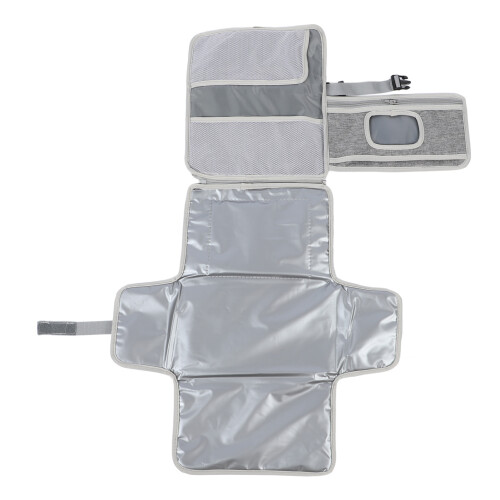 Tapis à langer portable gris pour bébé imperméable 1