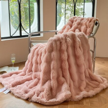 Hoogwaardige kunstmatige konijnenbontdeken. Roze
