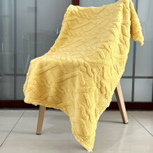 Hoogwaardige, gebeeldhouwde babydeken met één laag, 70-100 cm, geel