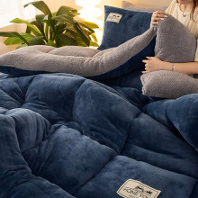 1 stuk Velvet Sherpa deken - All Season ademende deken machinewasbaar Blauw