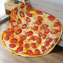 1 stuk Ham pizzadeken, Funny Food ronde deken, 180 cm + gratis opbergzak