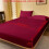 1pc White soft sheet with deep corners, single layer JC sheet - burgundy 1