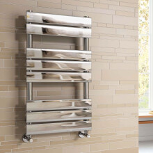 iBathUK Zerith Designer Flat Panel Heated Towel Rail Radiator, Modern Bathroom Radiator, Chrome, 800 x 450 mm