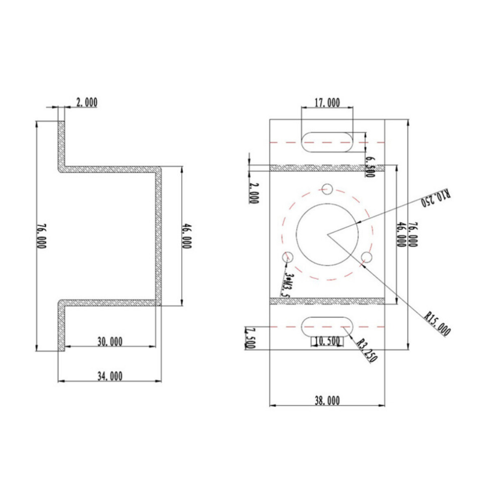 38Mm Iron Galvanized U Type Holder Motor Encoder Mounting Bracket Accessories 7651334888180