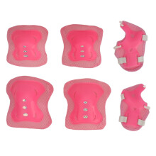 Kinder Schlittschuh- und Bike-Schutzausrüstung Set, weiche Schwammpolster, atmungsaktiv, Knie- und Ellbogenschoner, rosa
