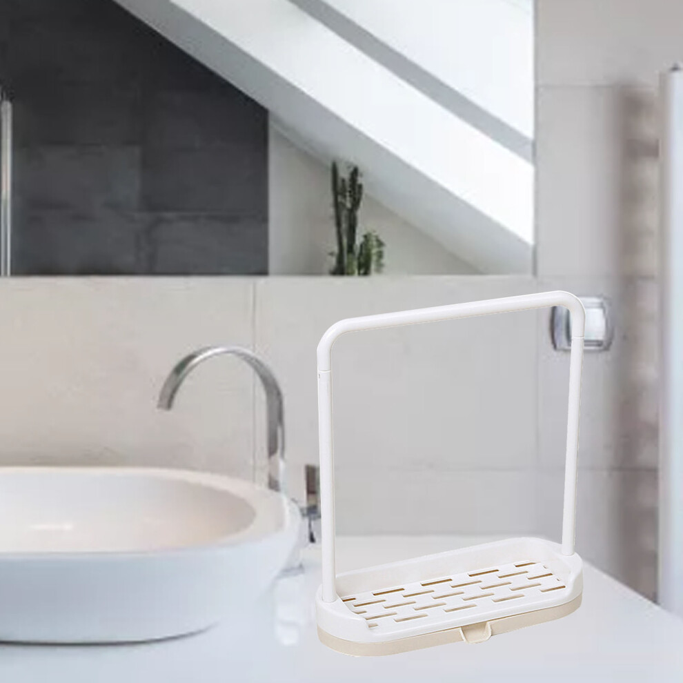 Beige Multiuse Sponge Holder And Dishcloth Rack For Kitchen Counter 8751334889039