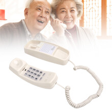 Modèle : ABS beige téléphone filaire mural à gros boutons