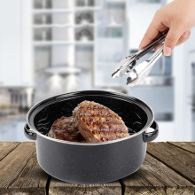 Compact BBQ Grill Pot with Lid for Home Camping & Picnic Use - Portable Model