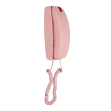 Telefono rosa cablato da parete con pulsanti grandi - volume