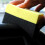 Pad applicatore per lucidante pneumatici giallo e nero, spugna 9