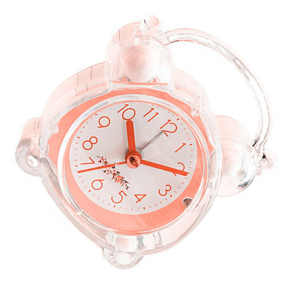 Kids Alarm Clock Pink, Cartoon Design, Easy Set, ABS Double Bell